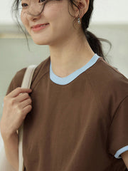 レトロショートスリーブ配色Tシャツ