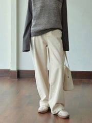 レトロアイボリーハイウエストストレートデニム