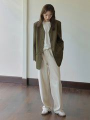 レトロアイボリーハイウエストストレートデニム