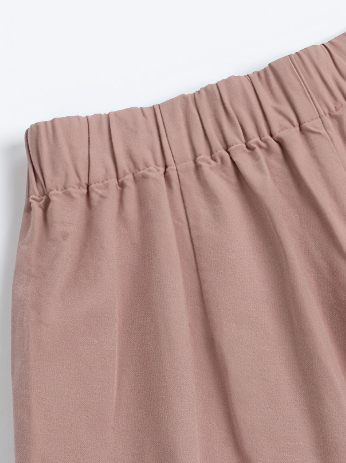 詳細画像: ハイウエストミストピンクワイドレッグロングパンツの詳細図。