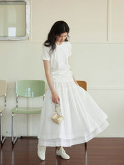 刺繍花柄ショートスリーブTシャツ