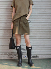 ヴィンテージブラウンデニムミニスカート