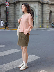 ヴィンテージブラウンデニムミニスカート