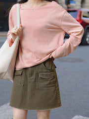 ヴィンテージブラウンデニムミニスカート