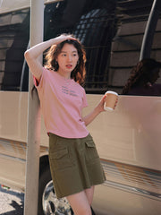 ヴィンテージブラウンデニムミニスカート