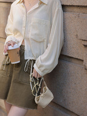 ヴィンテージブラウンデニムミニスカート