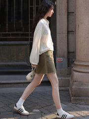 ヴィンテージブラウンデニムミニスカート