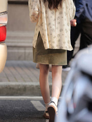 ヴィンテージブラウンデニムミニスカート