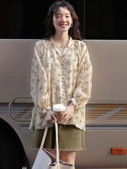 ヴィンテージブラウンデニムミニスカート