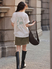 ヴィンテージブラウンデニムミニスカート