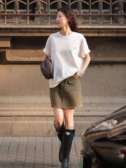 ヴィンテージブラウンデニムミニスカート