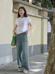 レトロハイウエストワイドデニム