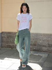 レトロハイウエストワイドデニム