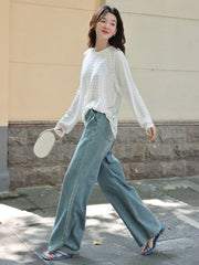 レトロハイウエストワイドデニム