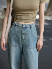 レトロハイウエストワイドデニム