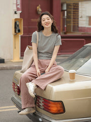 ワイドシルエット通勤カジュアルパンツ