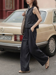 ワイドシルエット通勤カジュアルパンツ