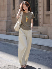 ワイドシルエット通勤カジュアルパンツ