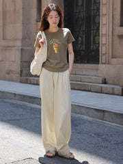 ワイドシルエット通勤カジュアルパンツ