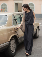 ワイドシルエット通勤カジュアルパンツ