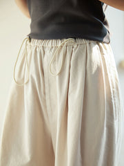 ライトベージュ ワイドレッグパンツ