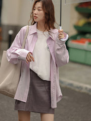 ヴィンテージハイウエストPUレザーミニスカート