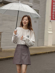 ヴィンテージハイウエストPUレザーミニスカート