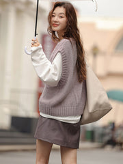 ヴィンテージハイウエストPUレザーミニスカート