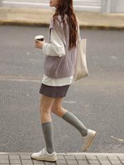 ヴィンテージハイウエストPUレザーミニスカート