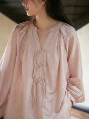 テンセルセットアップ:防晒クルミボタンシフォンシャツ+ハイウエストショートパンツ