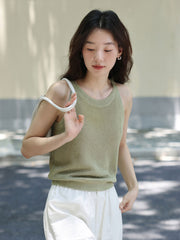 通気性リネンタンクトップ