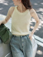 通気性リネンタンクトップ