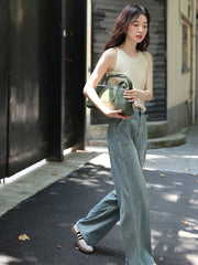 通気性リネンタンクトップ