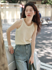 通気性リネンタンクトップ