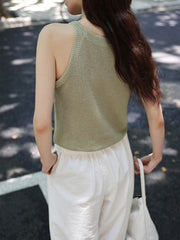 通気性リネンタンクトップ