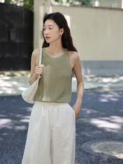 通気性リネンタンクトップ