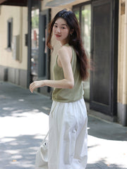 通気性リネンタンクトップ