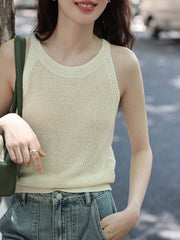 通気性リネンタンクトップ