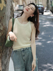 通気性リネンタンクトップ