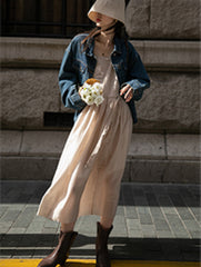 ヌードピンクキャミソールドレス