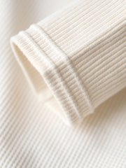 無地2ワッフル編み ヘンリーネックT