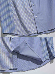 製品画像
アシンメトリックストライプシャツ、クラシックなストライプ柄に個性的な切り替えデザインを施し、ファッション性と快適さを兼ね備えた一着。
詳細画像
アシンメトリックストライプデザインと混紡素材、コットンとポリエステルの優れた組み合わせがシワになりにくく、手入れが簡単。四季を通して着用可能な長袖シャツ。