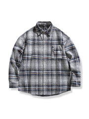 レトロ チェック 厚手 長袖シャツ