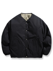 リバーシブル 波形キルティング Vネック ダウン