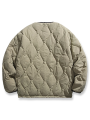 リバーシブル 波形キルティング Vネック ダウン