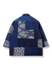 刺子プリント パッチワーク はんてん