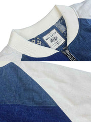 藍染め パッチワーク ベースボールジャケット