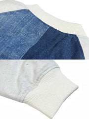 藍染め パッチワーク ベースボールジャケット