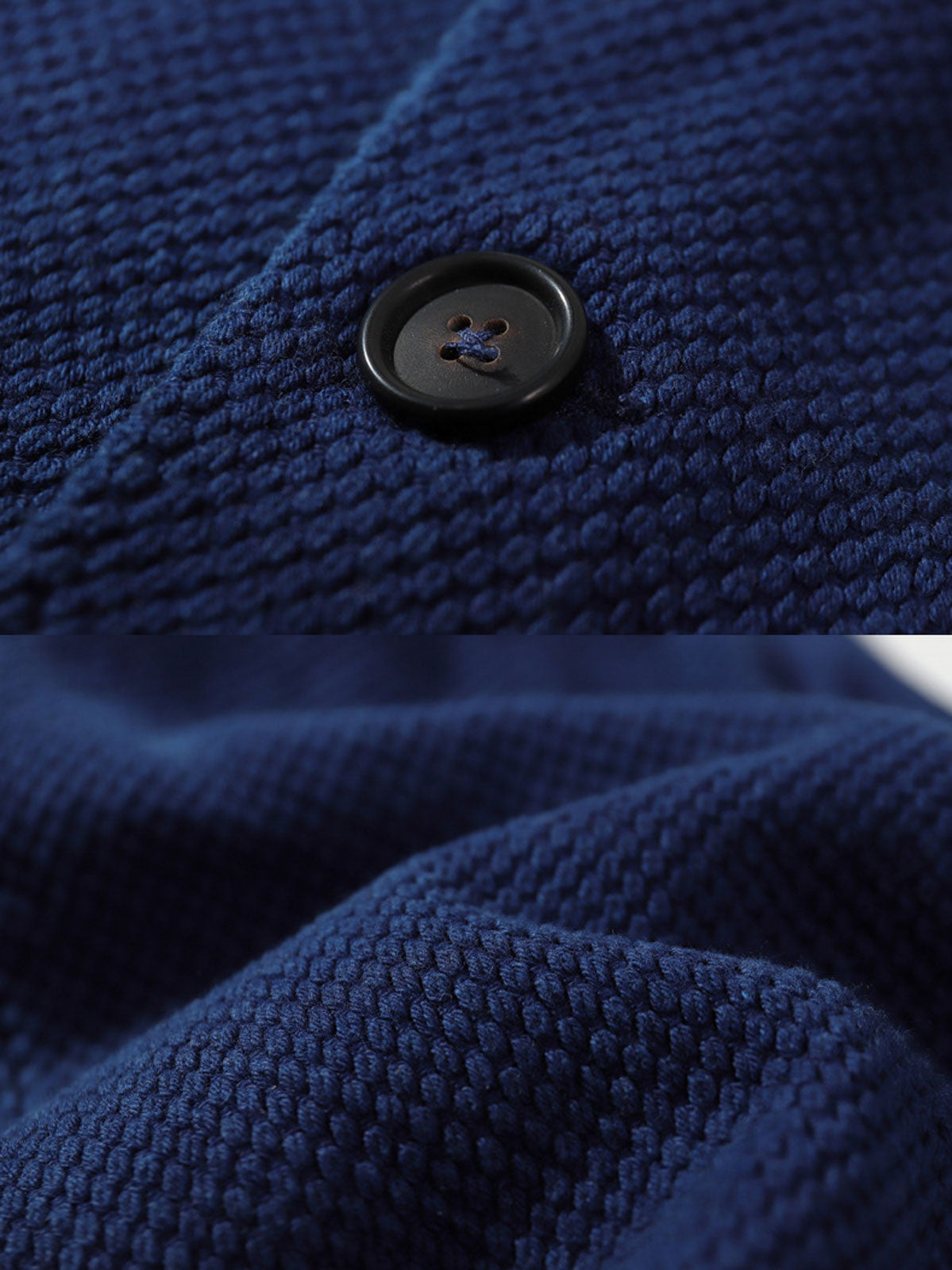 製品画像
真剣道用の550g刺子生地とインディゴ植物染色を使用したヴィンテージワークベスト。深みのあるブルーデザインとクラシックな日本のヴィンテージ感を持ち、広めの多ポケットデザインが日常的な収納の利便性を高めます。
詳細画像
550gの真剣道用刺子生地と手作業で染め上げたインディゴブルーの美しい色合い。内側には高密度コットンオックスフォード生地を使用し、快適性と耐久性が向上。23mmの高級牛角ボタンとCOATSの糸を使用した高品質な仕上がり。