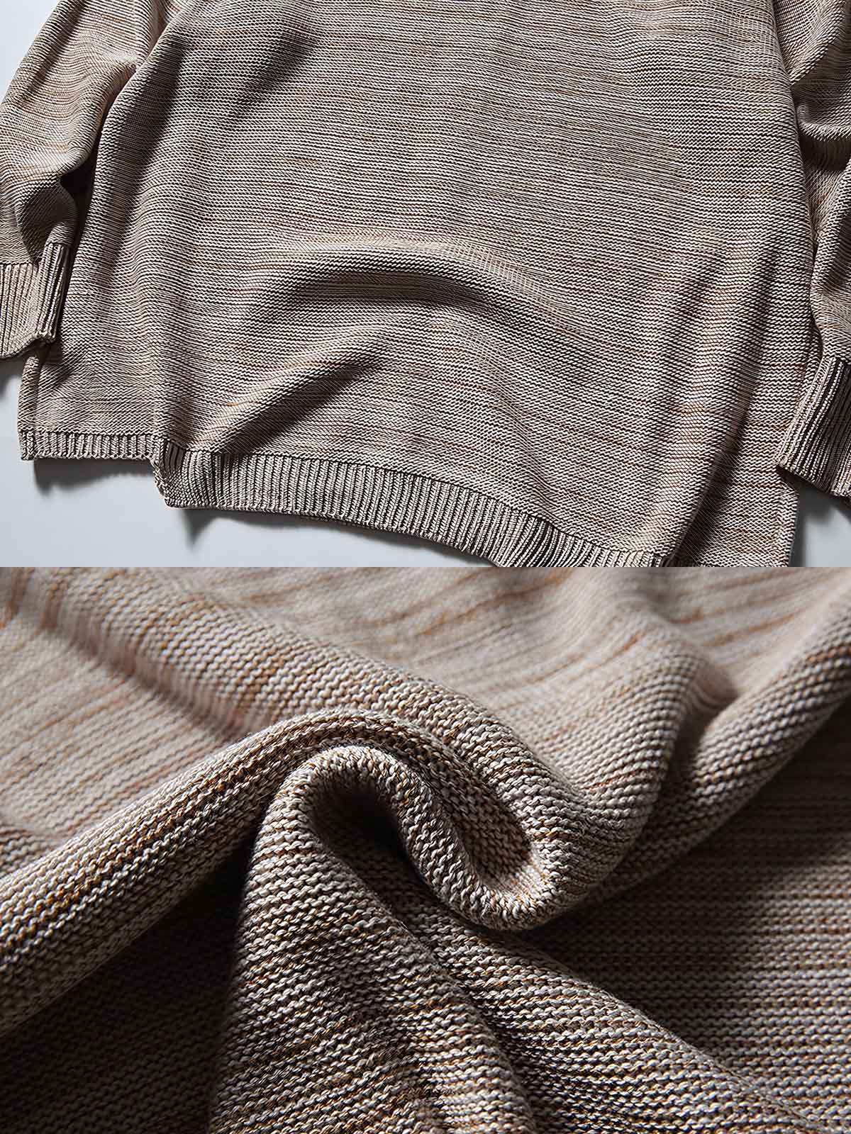 製品画像
グレージュ色とオリーブグリーンの切り替えデザインが特徴的なハンドステッチニットセーター、精緻な手作業で仕上げられ、アクリルとコットンの混紡素材で快適な着心地と暖かさを提供
詳細画像
精緻な手作業によるハンドステッチが施されたニットセーター、グレージュとオリーブグリーンの色のコントラストが美しく、アクリル50%とコットン50%の混紡素材で、肌触りが良く、通気性も優れたデザイン